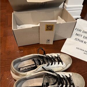 Golden Goose Superstar White and Black Sneakers